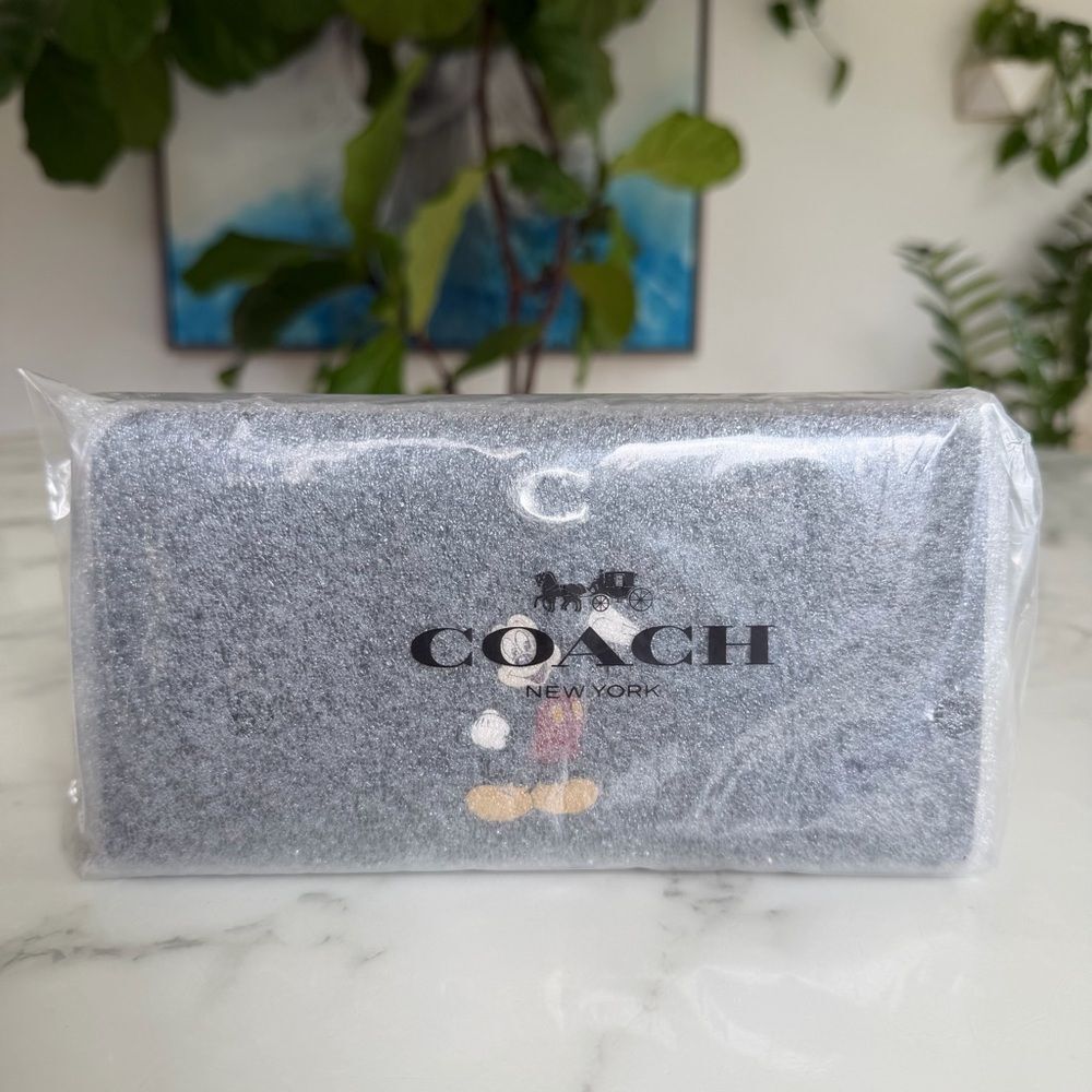 NWT Disney X Coach Essential Accordion Zip Wallet Leather w/ Mickey Mouse CQ783